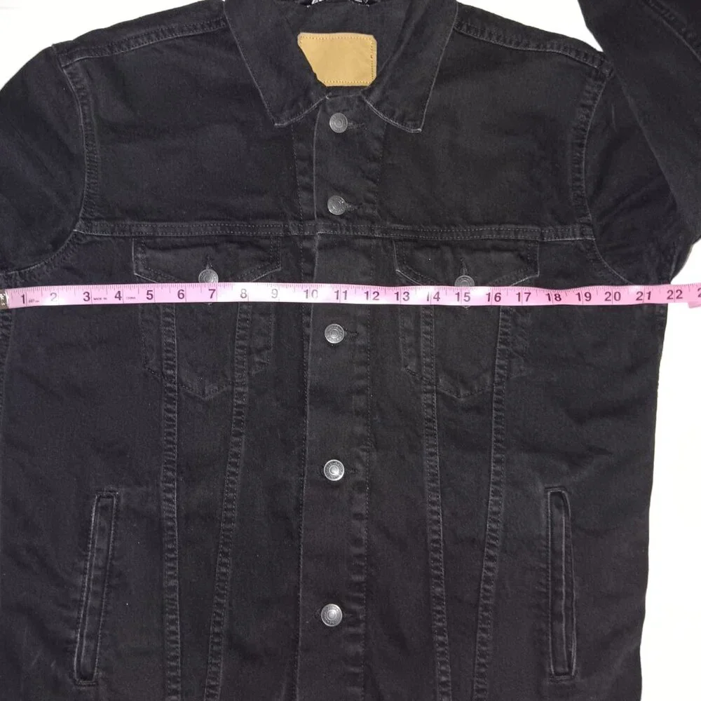 ZARA MEN'S BUTTON UP BLACK DENIM JACKET - Picture 6 of 11
